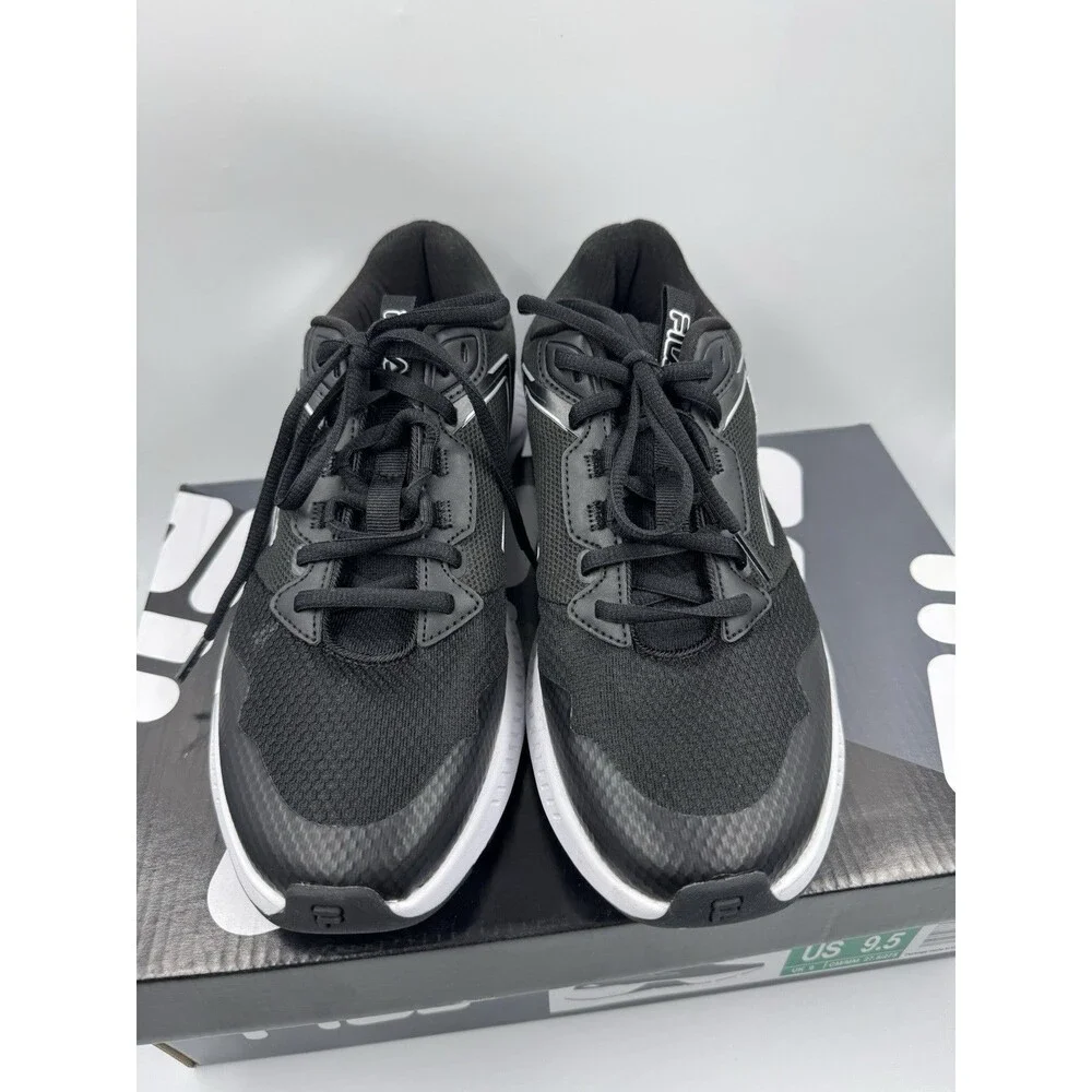 FILA Men’s Action-Stride Energized Black White Athletic Sneakers Shoes Size 9.5